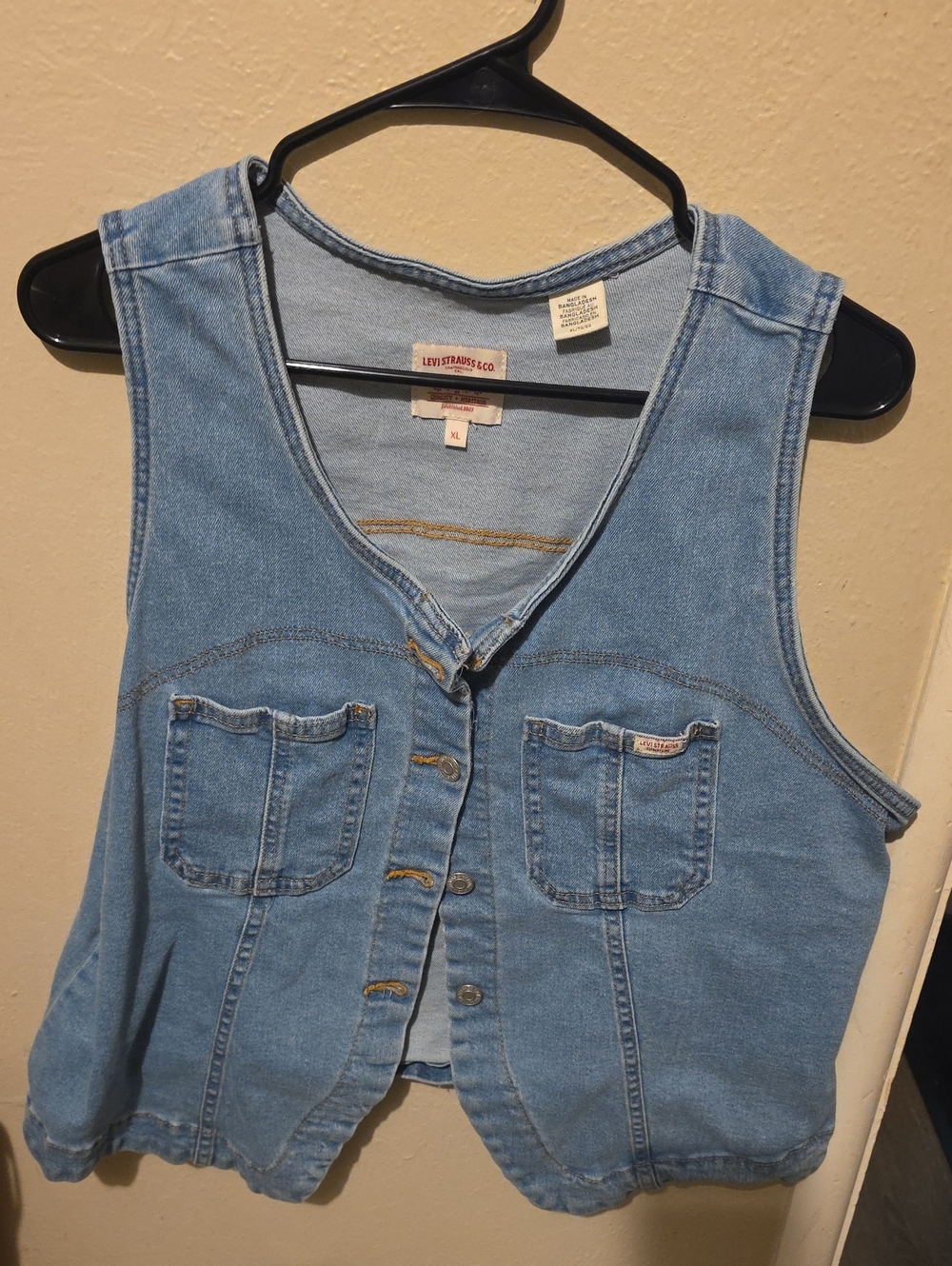 Levi's Light Blue Denim Vest - Women's Sleeveless Button Front